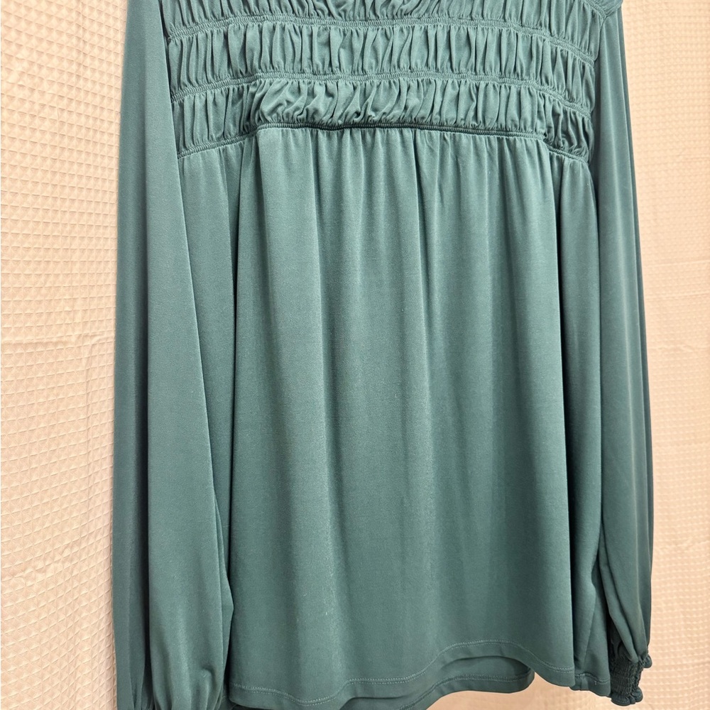 Maurice’s Elegant Emerald Green Long Sleeve Blouse